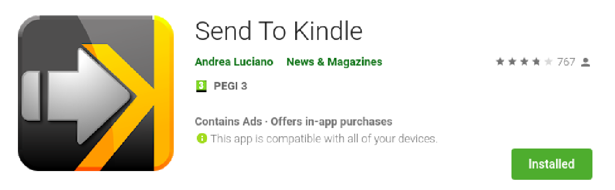 How to send pdf file and article to kindle from Android